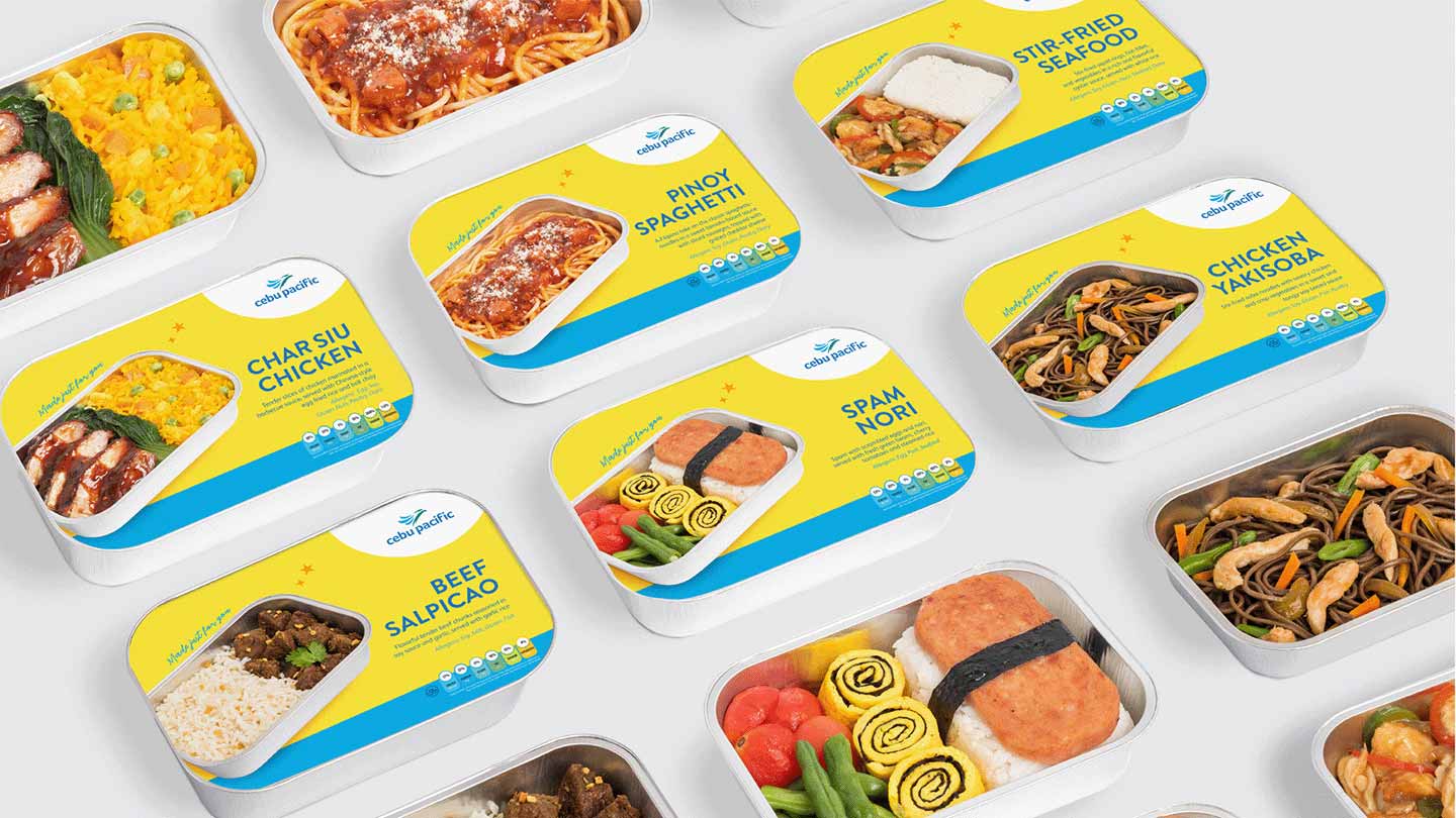 Food packaging design for inflight food items.