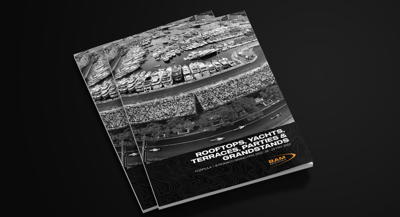 Cover page of the BAM Monaco F1 Grand Prix 2022 brochure.